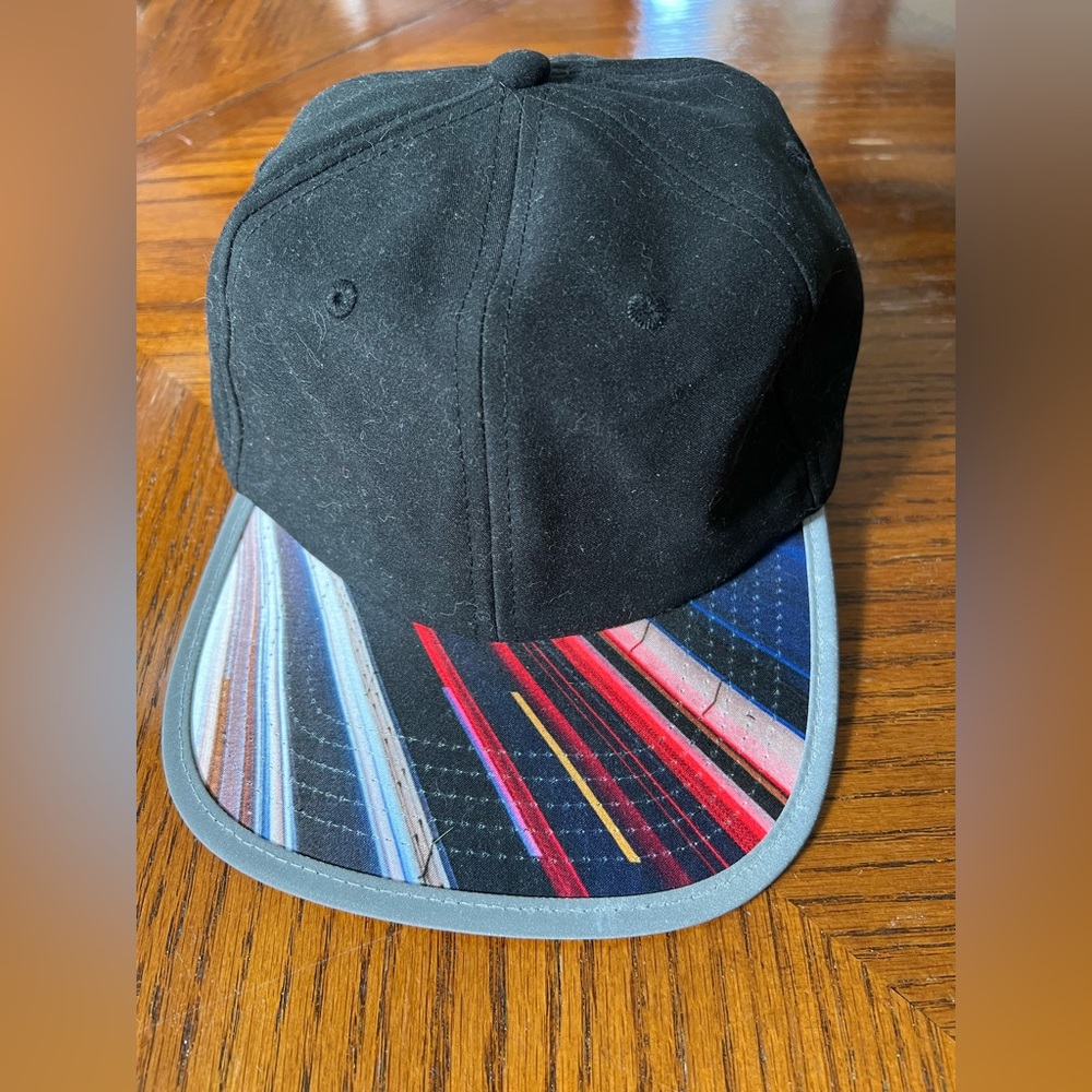 Art Class Skateboarder Adjustable Cap Trucker Hat Black Colorful Brim NWT
